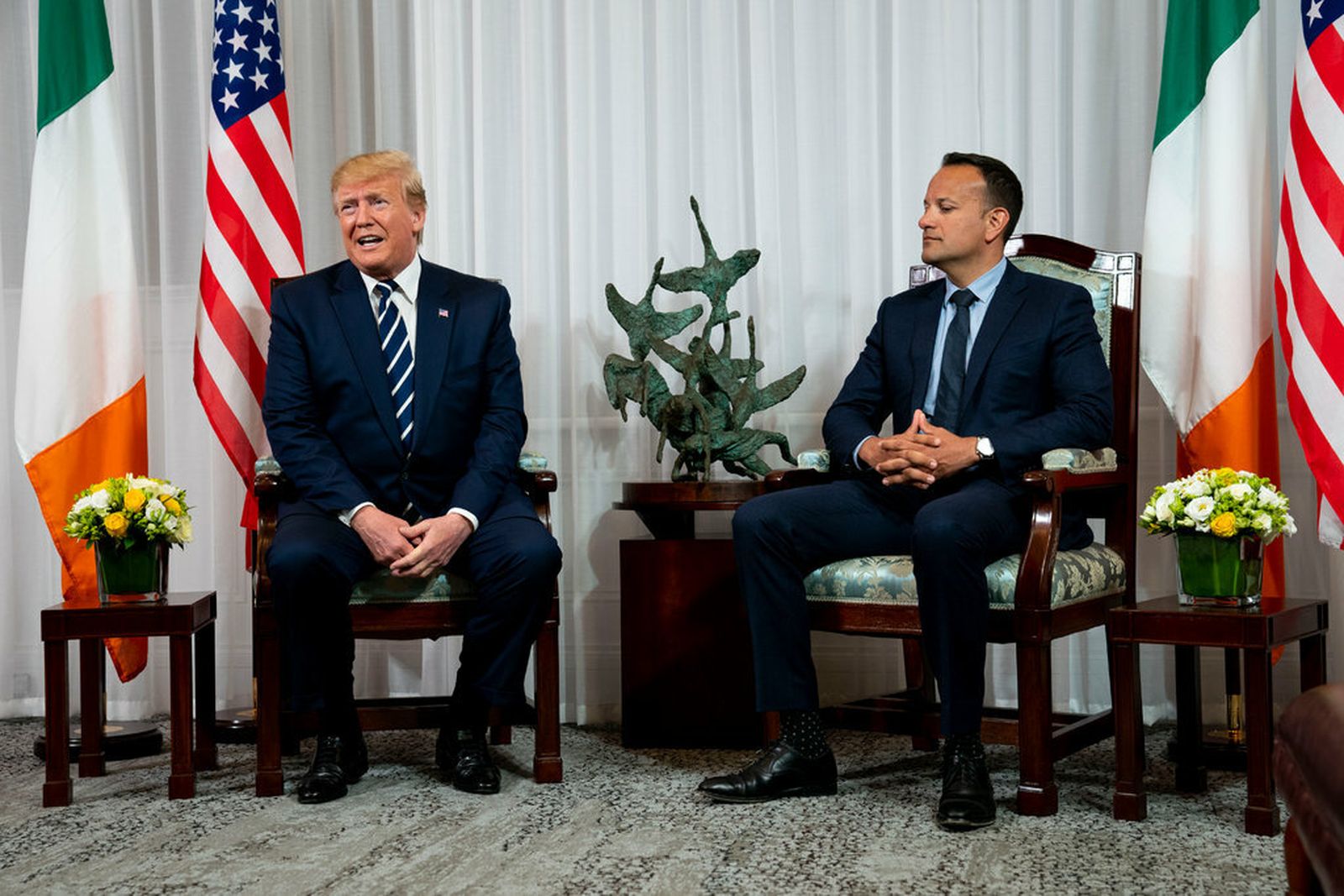 Trump con el primer ministro irlandés, Leo Varadkar