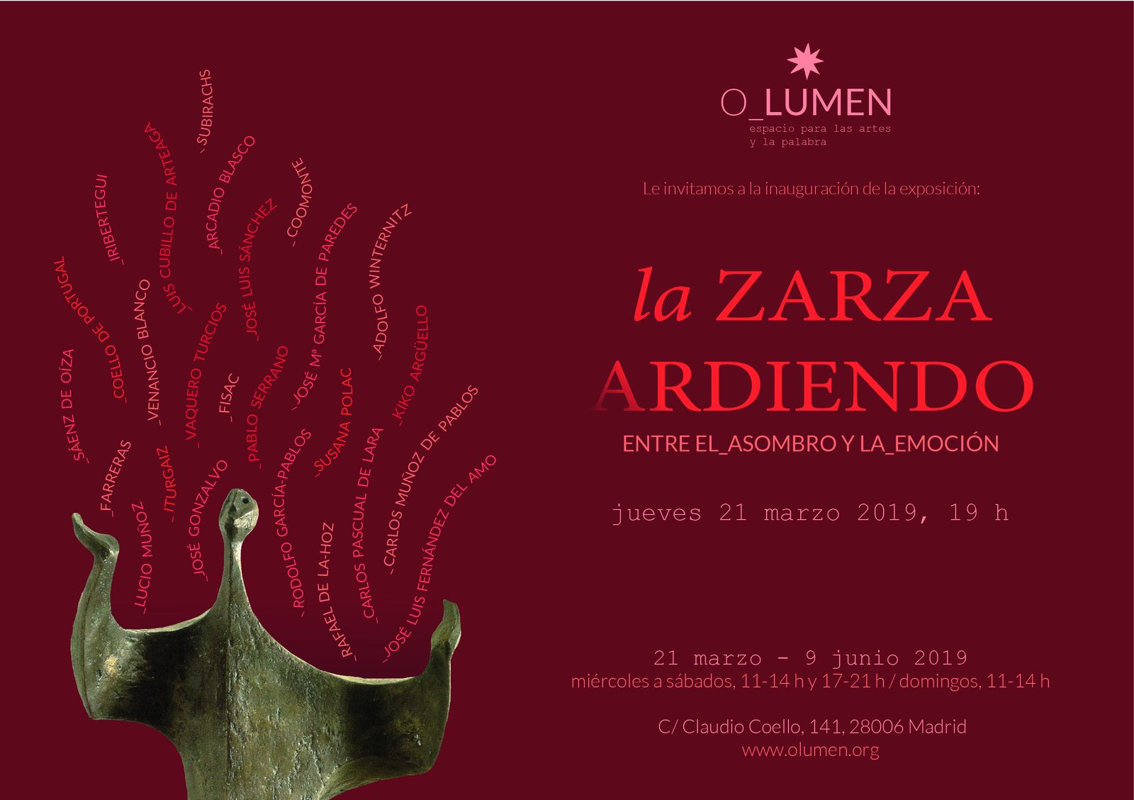 Invitación a 'La zarza ardiendo'