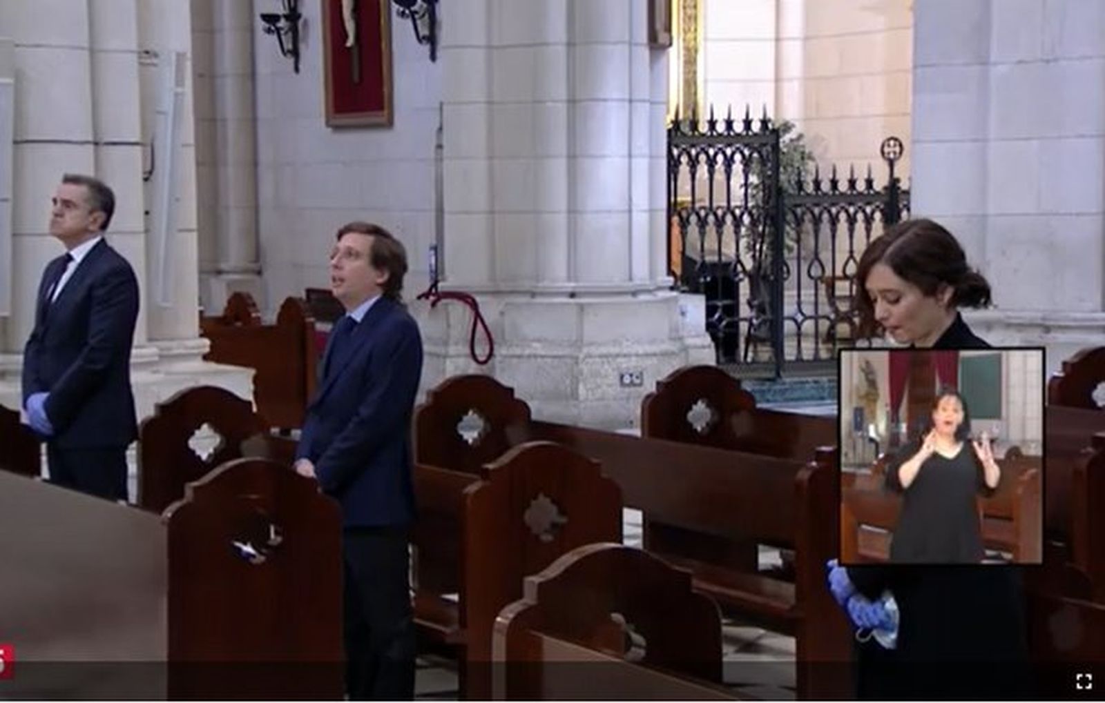 Franco, Almedia y Ayuso, en La Almudena