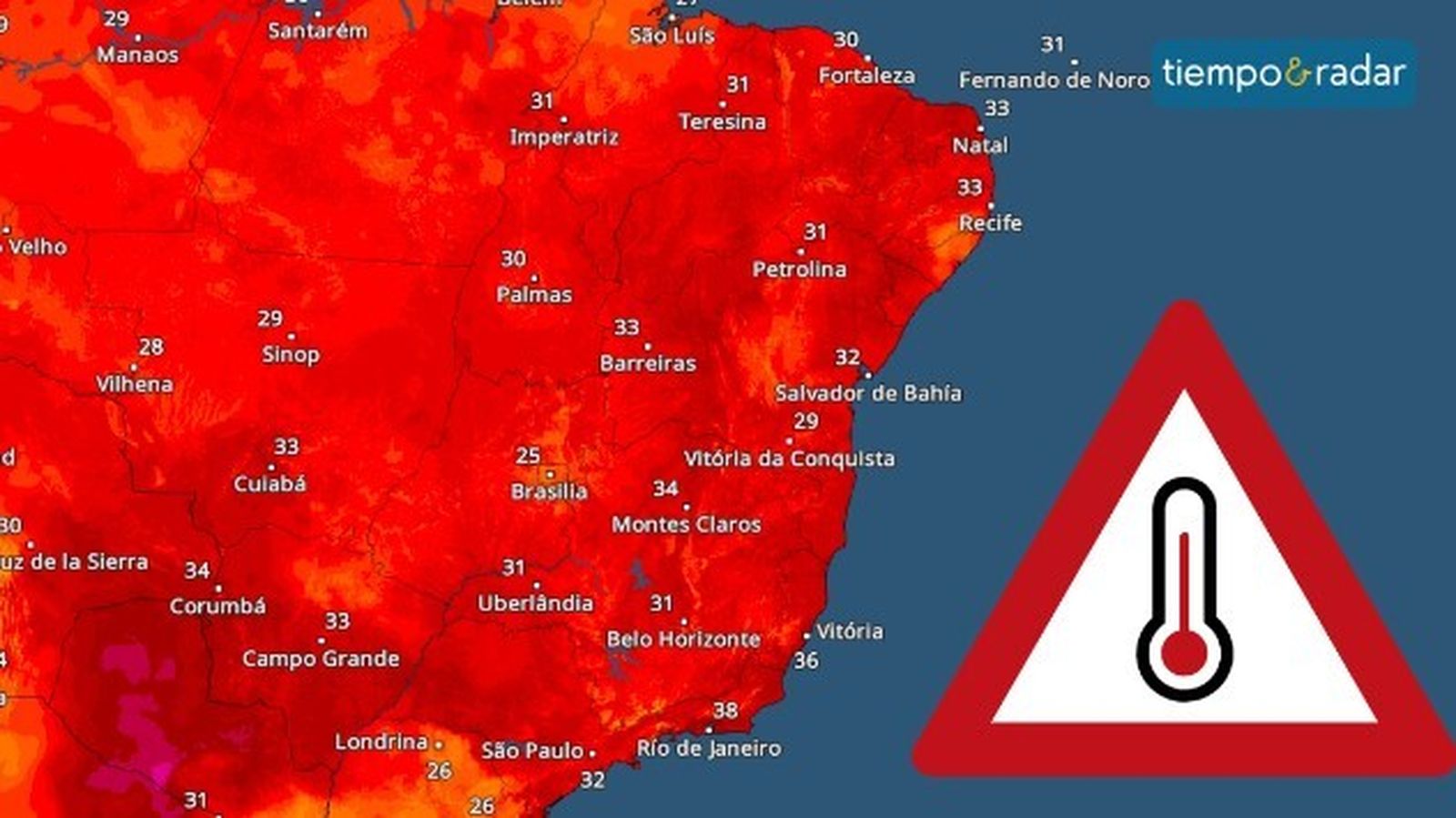 Brasil alerta de altas temperaturas