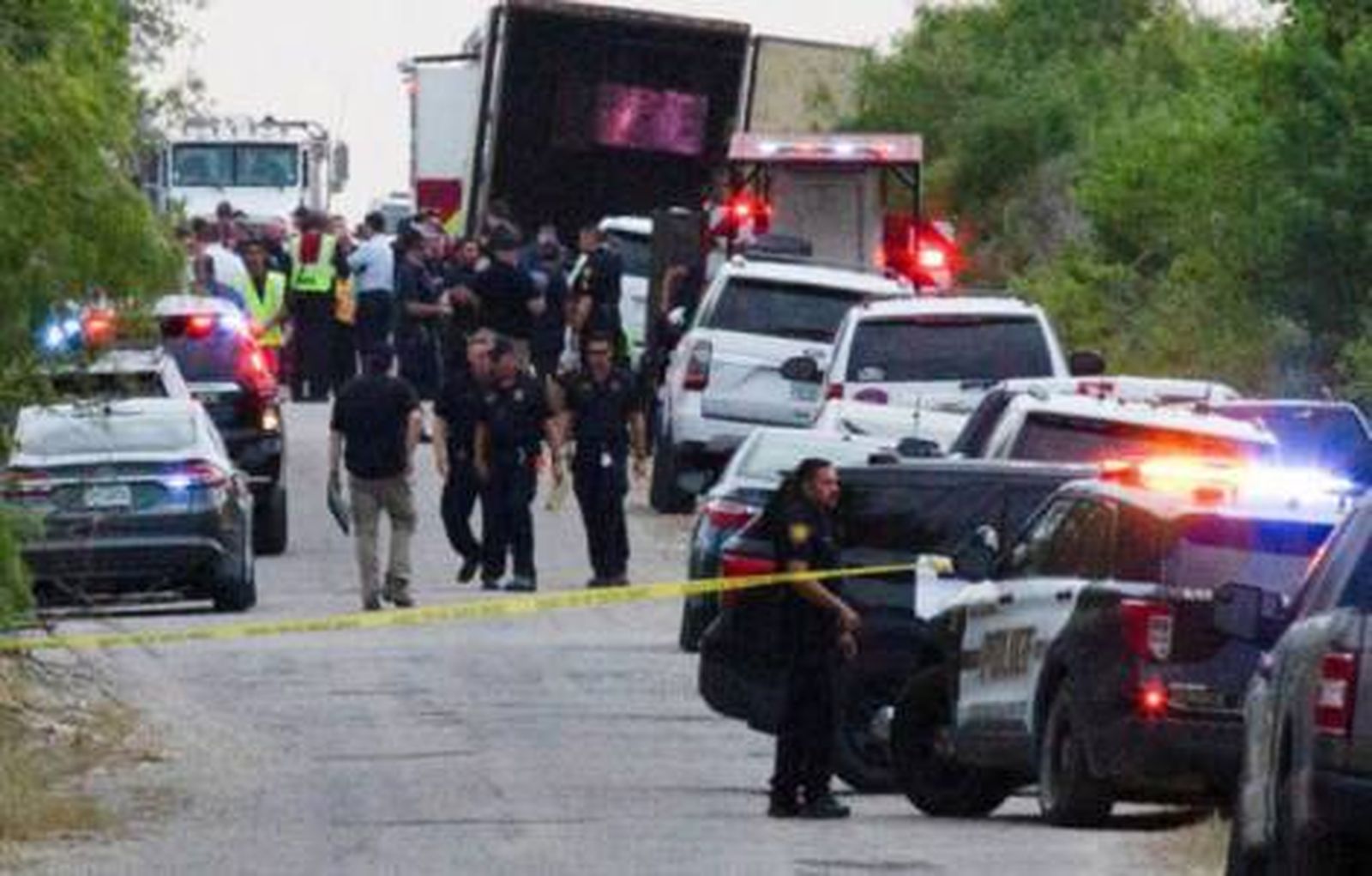 Camión de migrantes en Texas