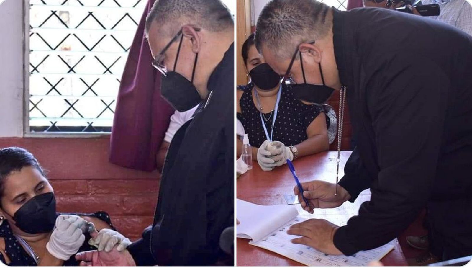 René Sándigo, votando