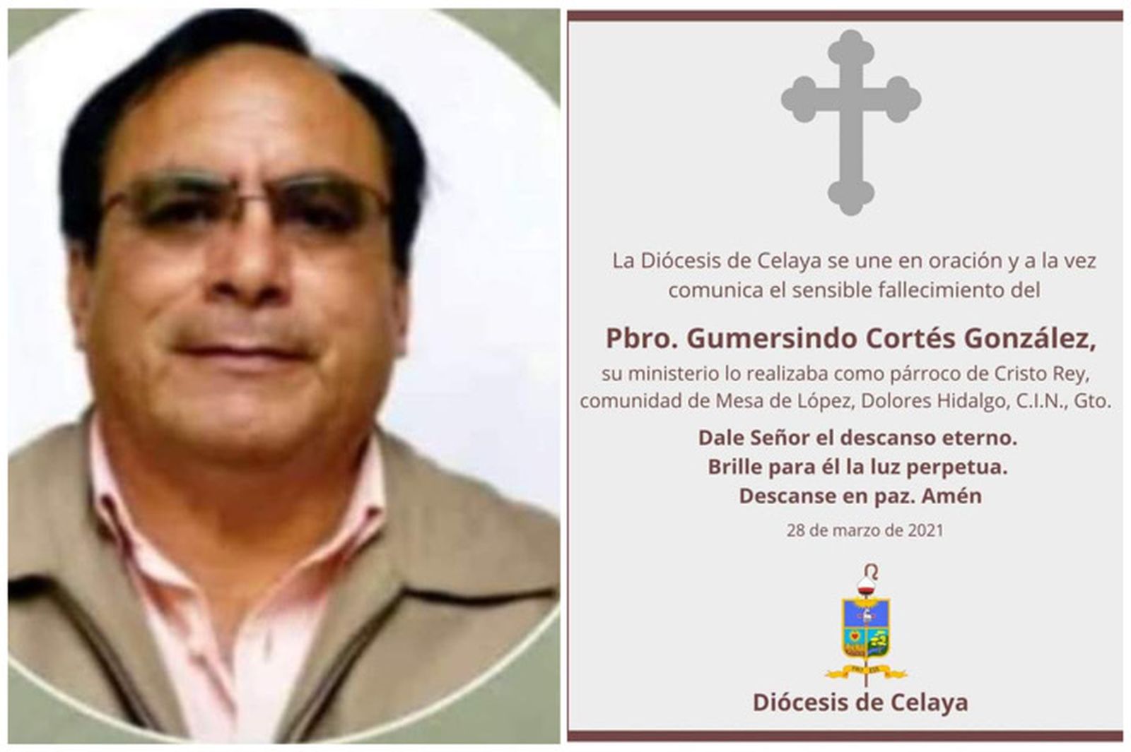 Enluta a diócesis de Celaya asesinato de sacerdote