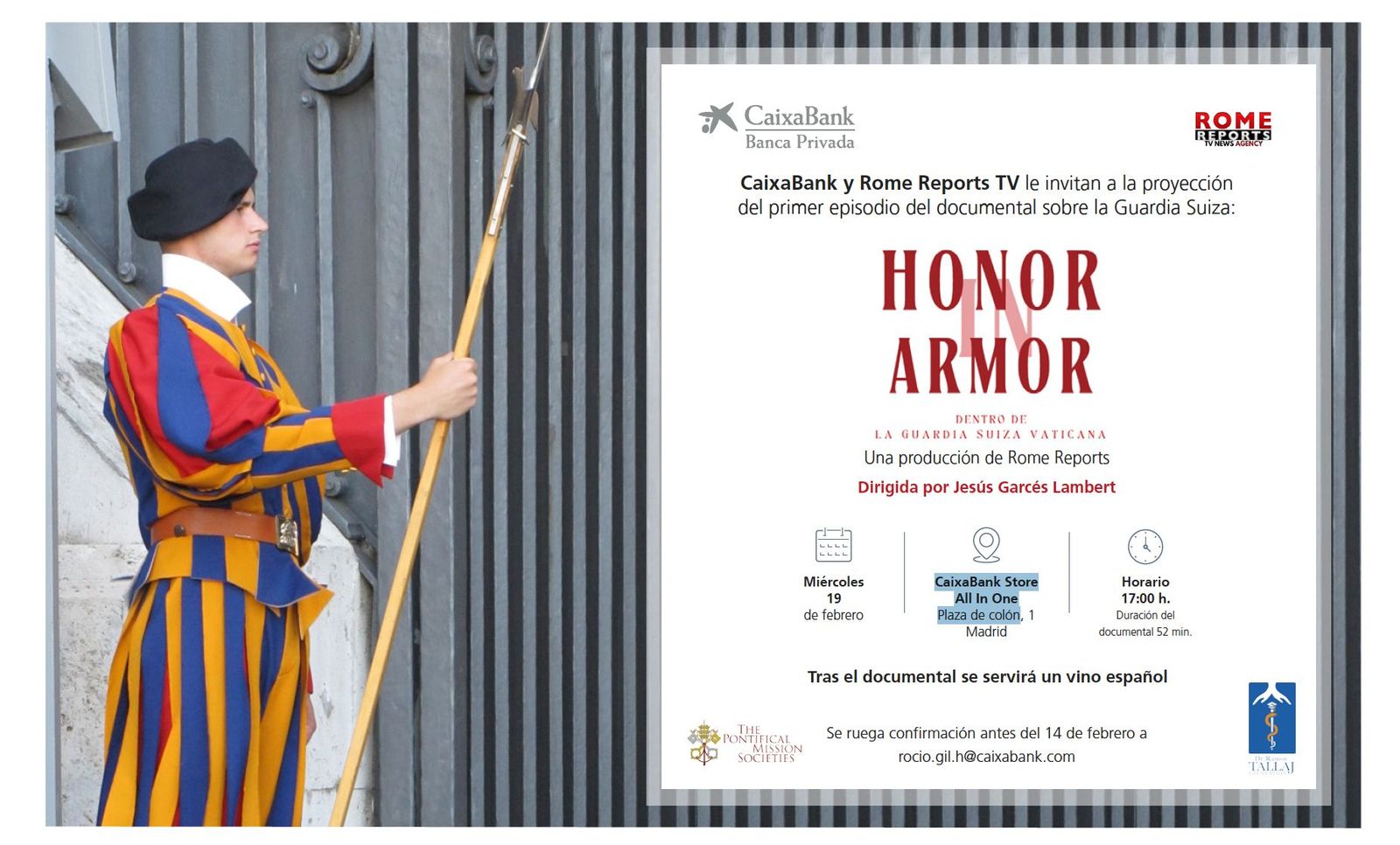 Documental sobre la Guardia Suiza, en Madrid