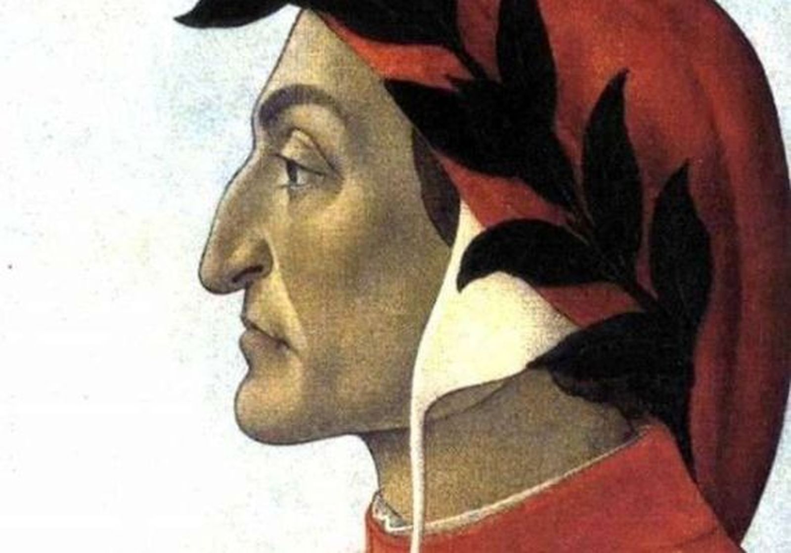 Dante retratado por Botticelli. Detalle