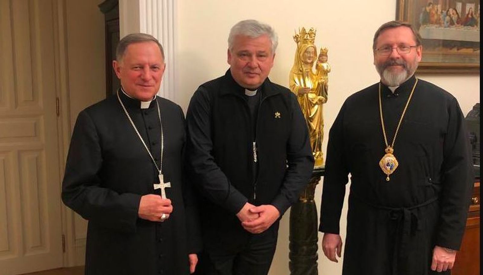 Krajewski, con Shevchuk y Mokrzycki