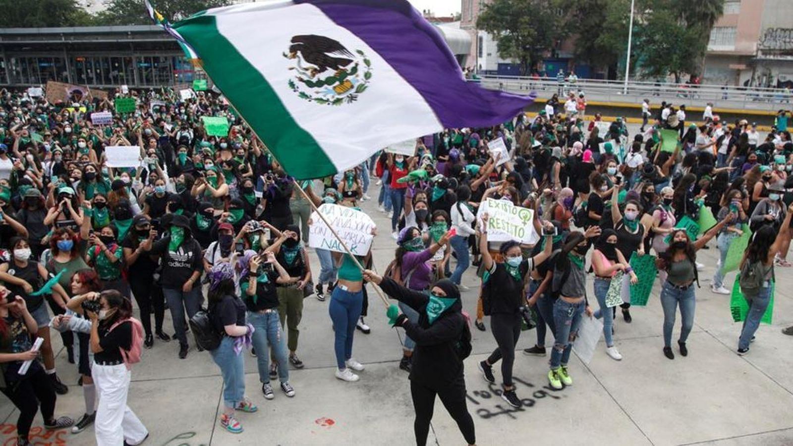 Manifestación a favor del aborto en México
