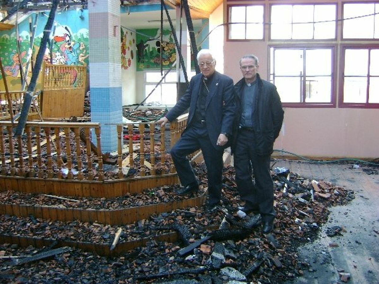 Restos de una explosión en Gaza