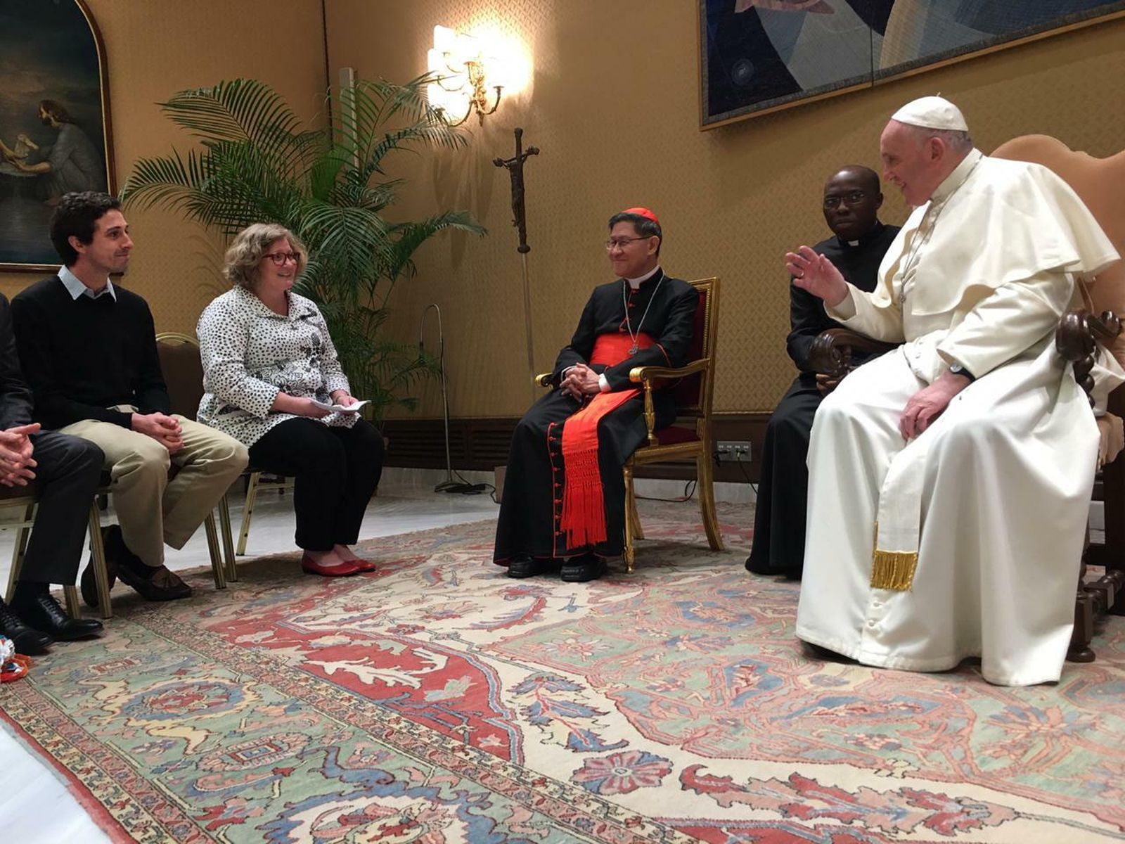 Bergoglio, con los representantes del Movimiento Católico Global por el Clima