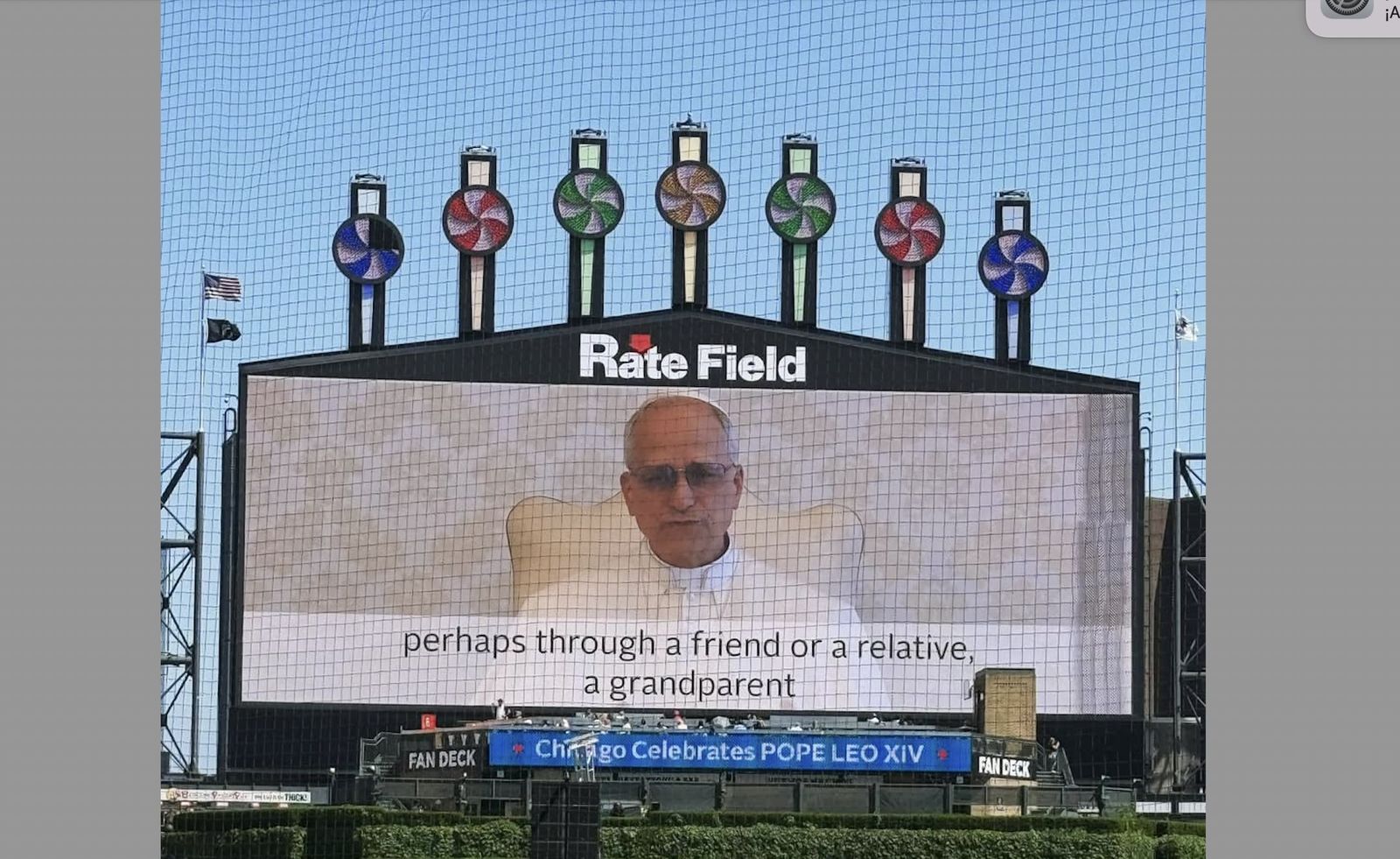 El vídeo del Papa, en el estadio de los White Sox