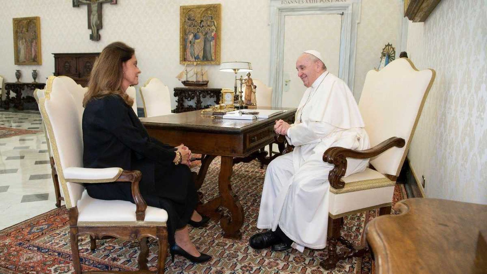 El Papa, con Marta Lucía Ramírez
