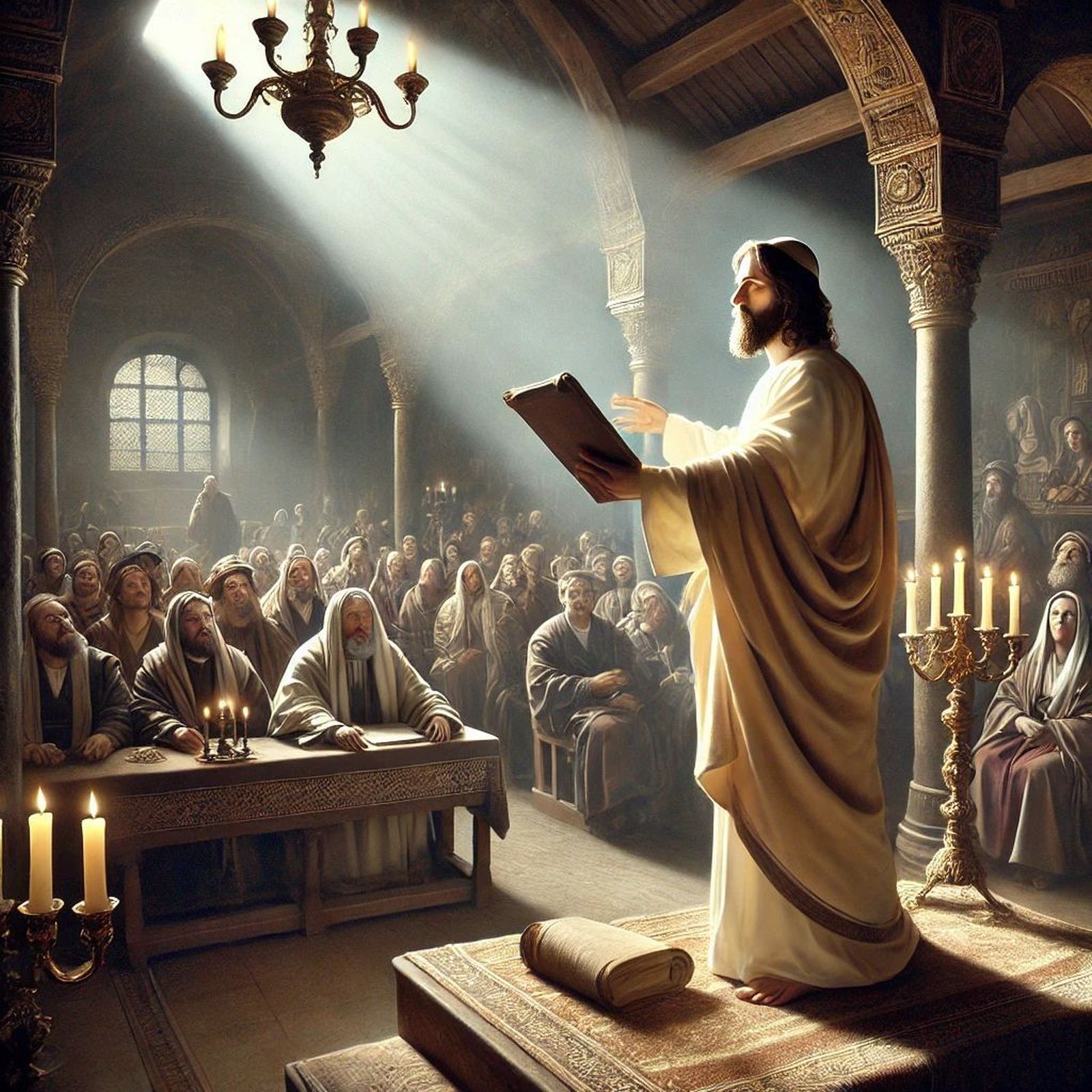 Jesús, en la sinagoga, según la IA