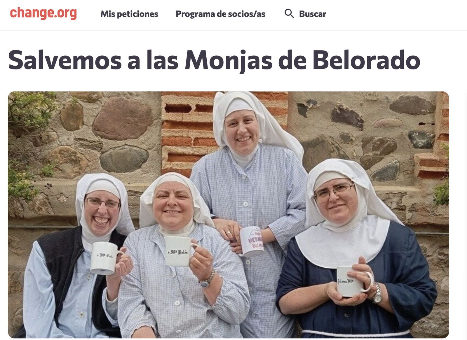 Campaña de change.org de las exmonjas de Belorado