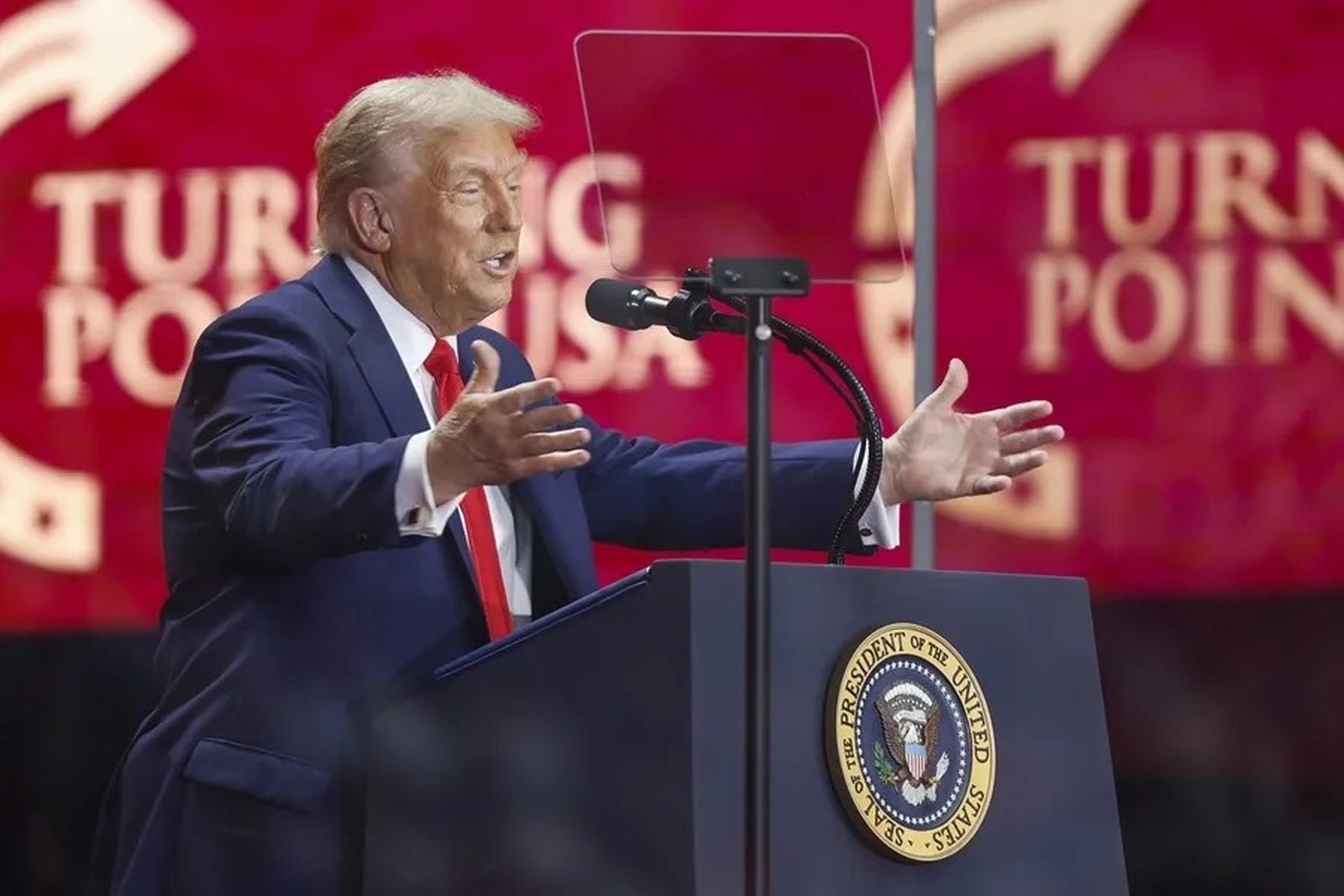 Trump en el funeral de Kirk