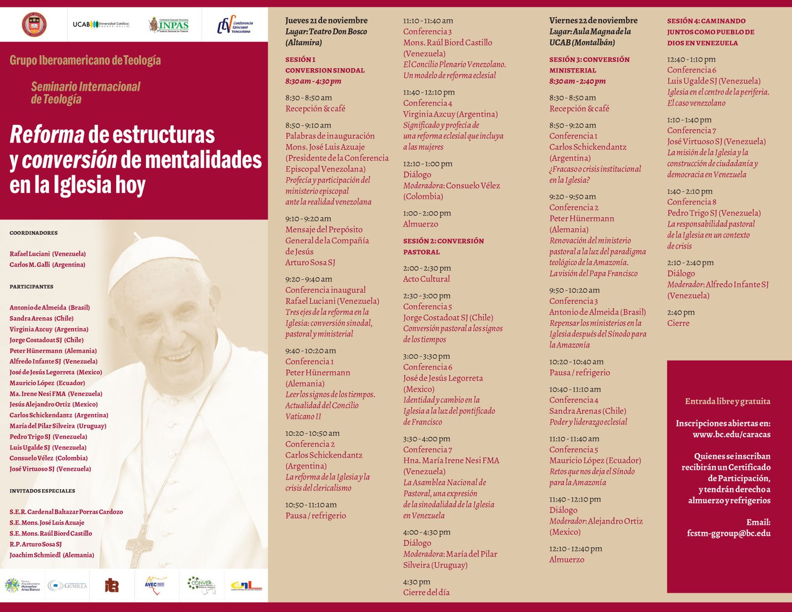 Programa del Seminario Internacional de Teología (Caracas 2019)