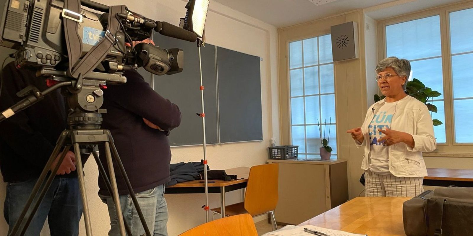 Grabaciones para 'Pueblo de Dios' (RTVE) desde la misión de Zúrich