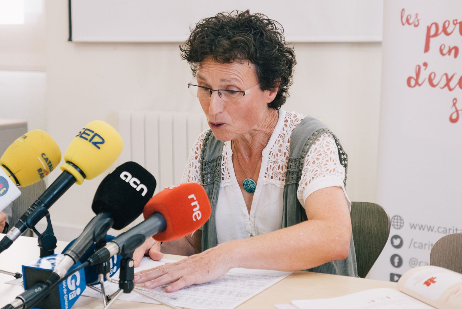 Dolors Puigdevall durante una rueda de prensa.