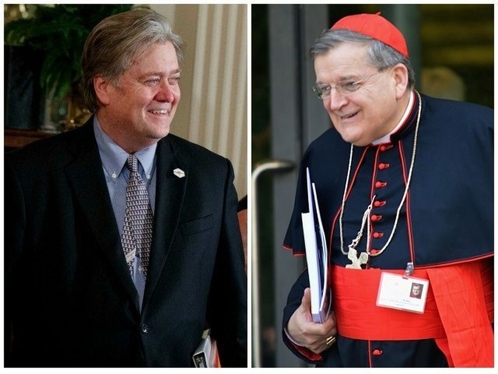 Steve Bannon y el cardenal Raymond Burke