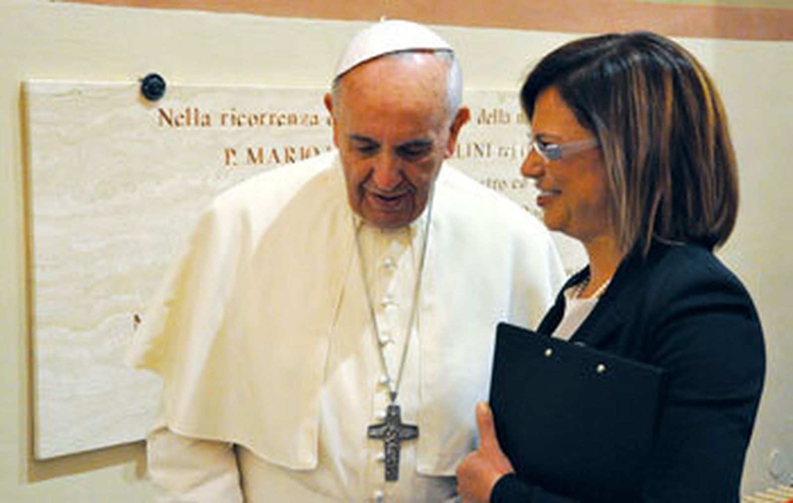 Francesca Di Maolo con el papa Francisco