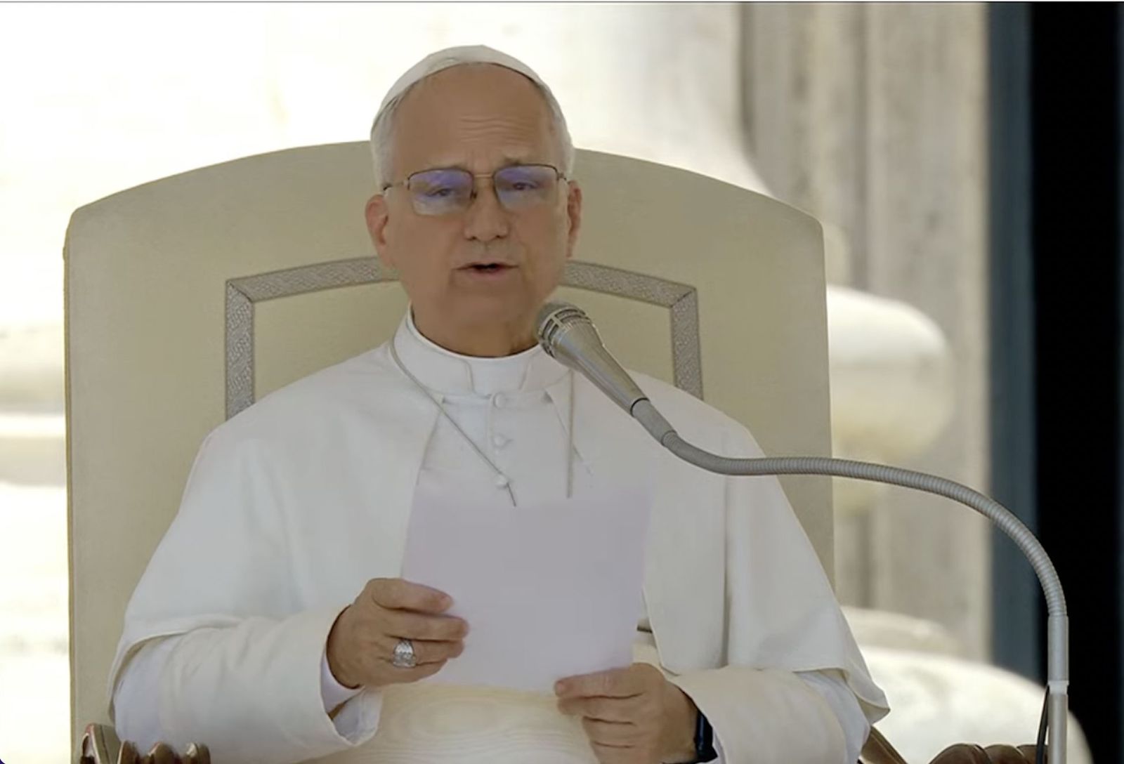 Leon XIV, durante su catequesis