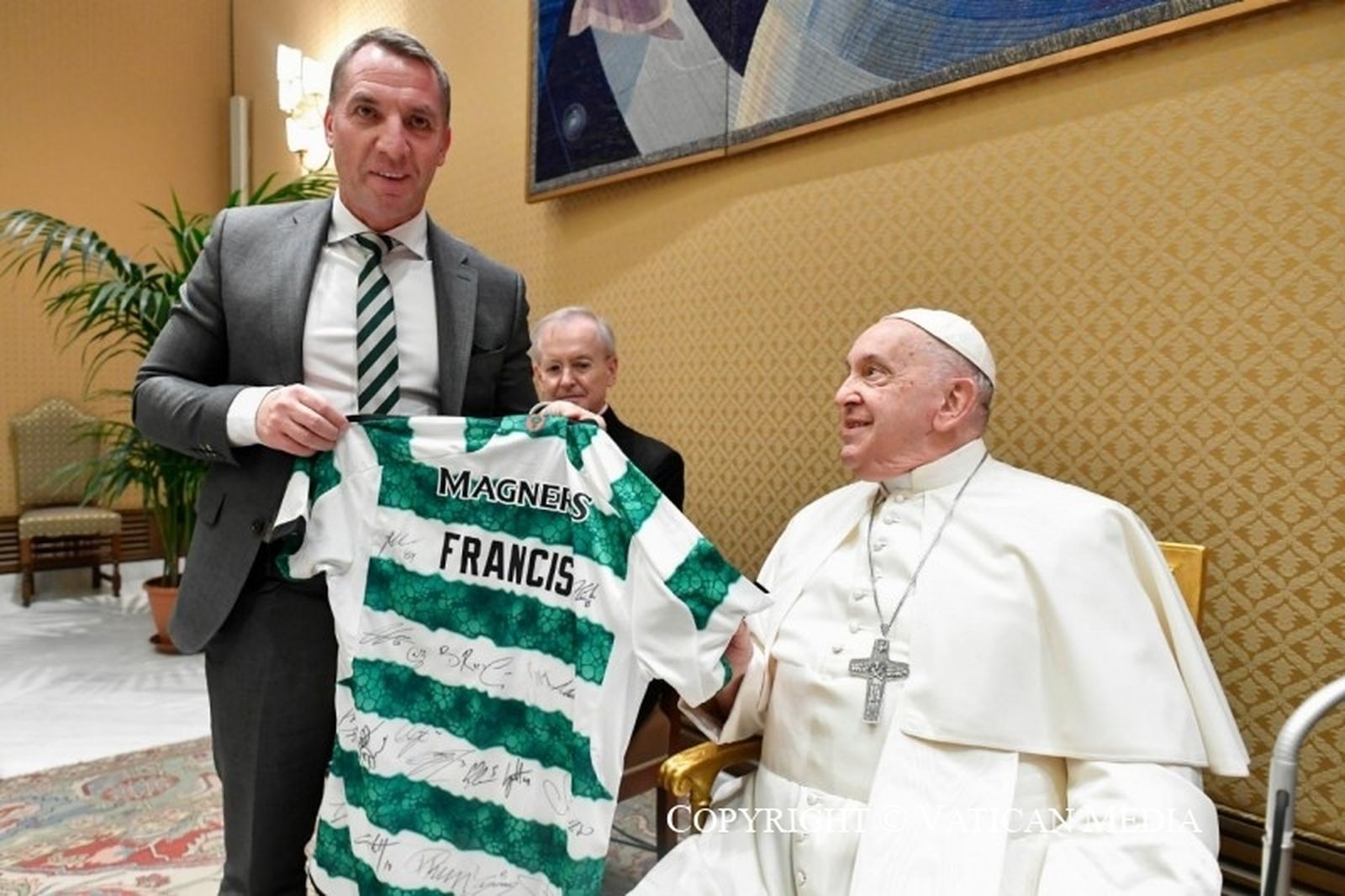 Francisco, en la audiencia al equipo de fútbol Celtic de Glasgow