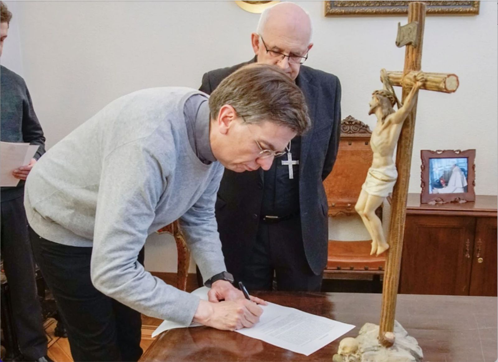 Damián Picornell, con el obispo de Albacete