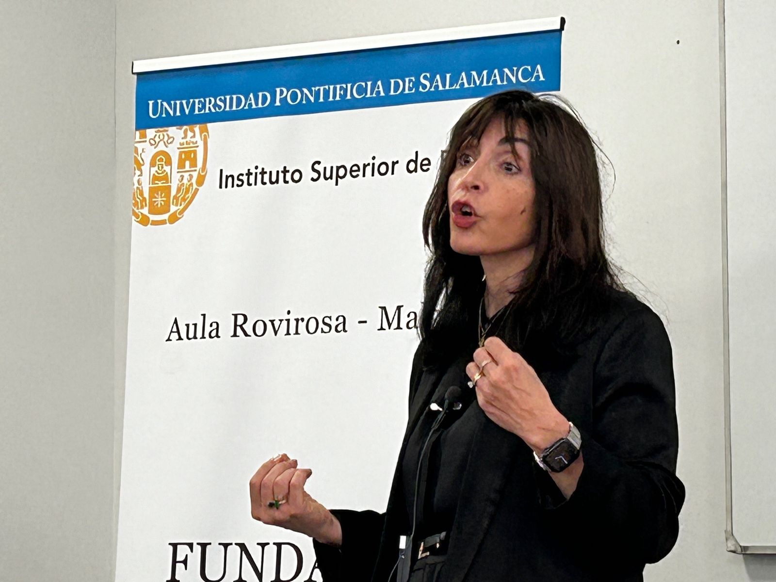 Emilce Cuda, en el Aula Rovirosa-Malagón