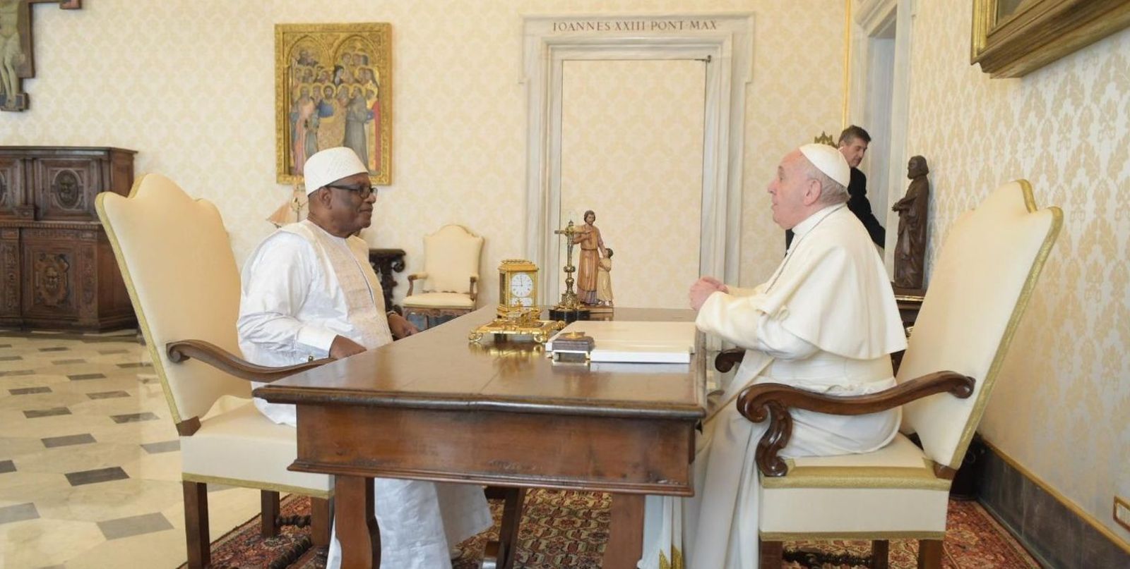 Encuentro de Francisco y el presidente de Mali