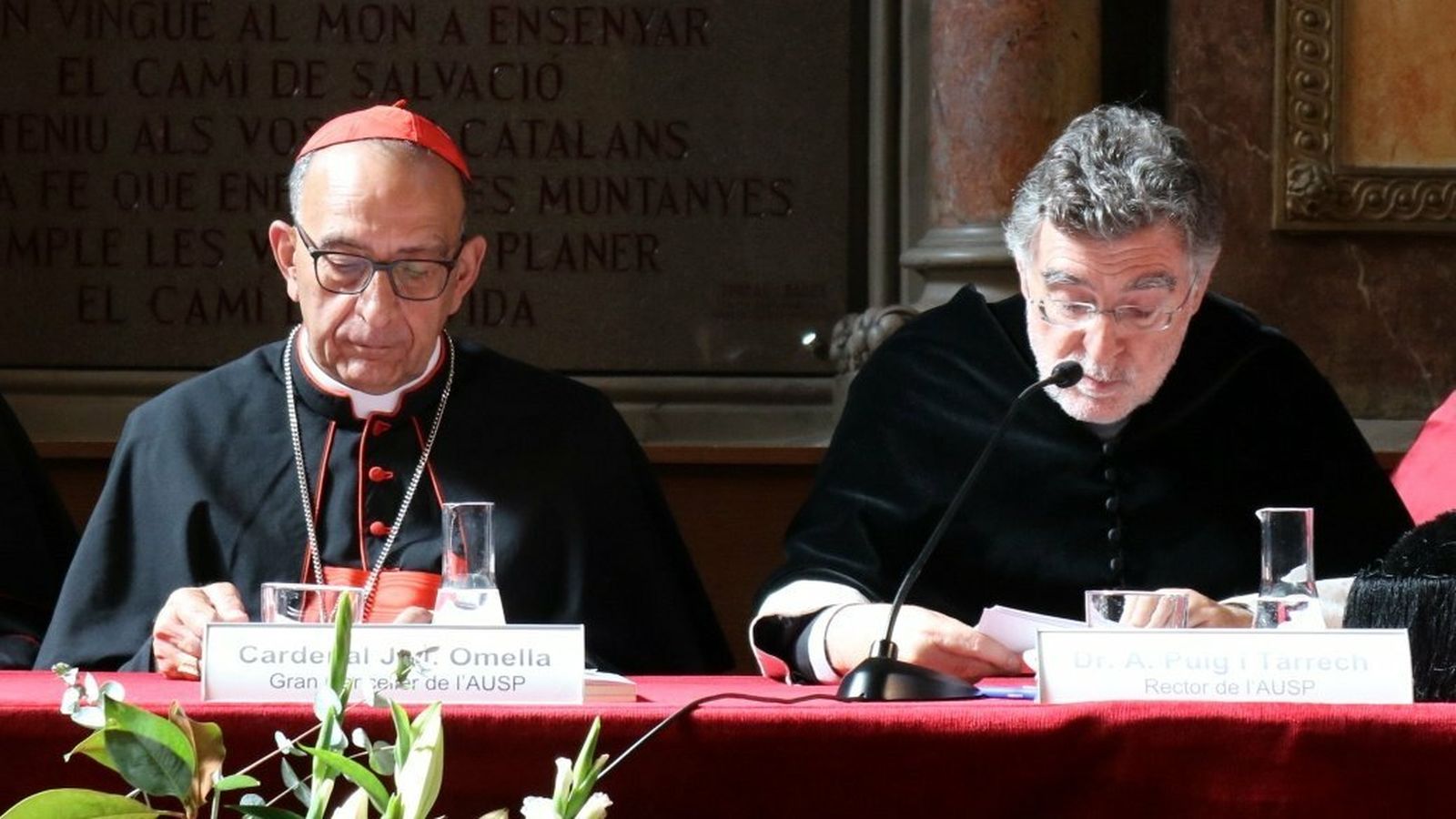 Cardenal Omella, Gran Canciller de la AUSP,  presidió el acto de inauguración del curso 2019-1020, junto al rector, Armand Puig