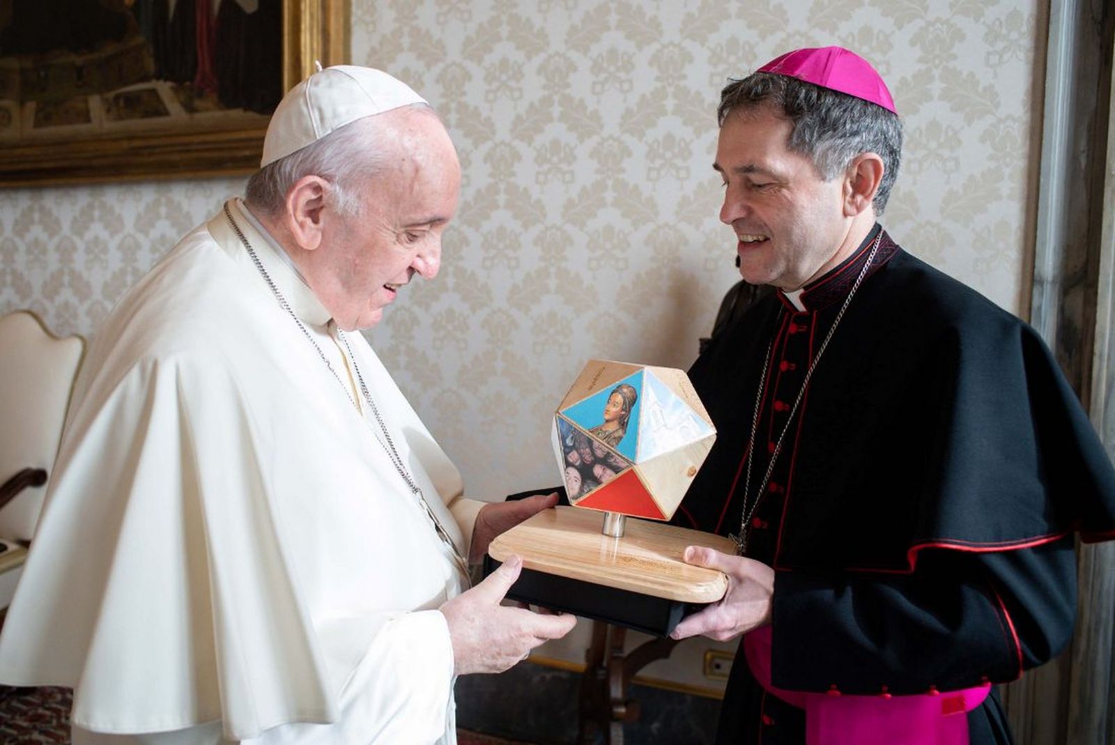 Joseba Segura junto al Papa durante la visita Ad Limina