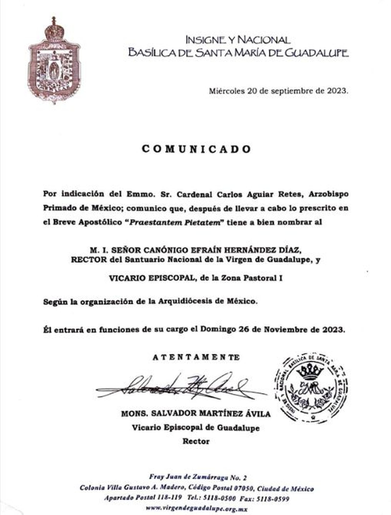 nuevo_rector_Basílica_Guadalupe