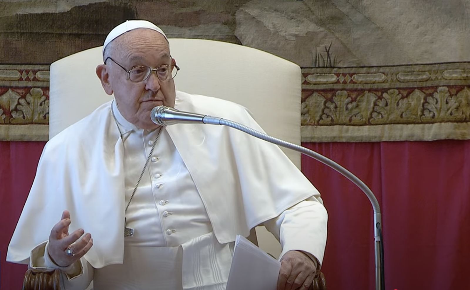 El rostro de Francisco al denunciar la "crueldad" en Gaza