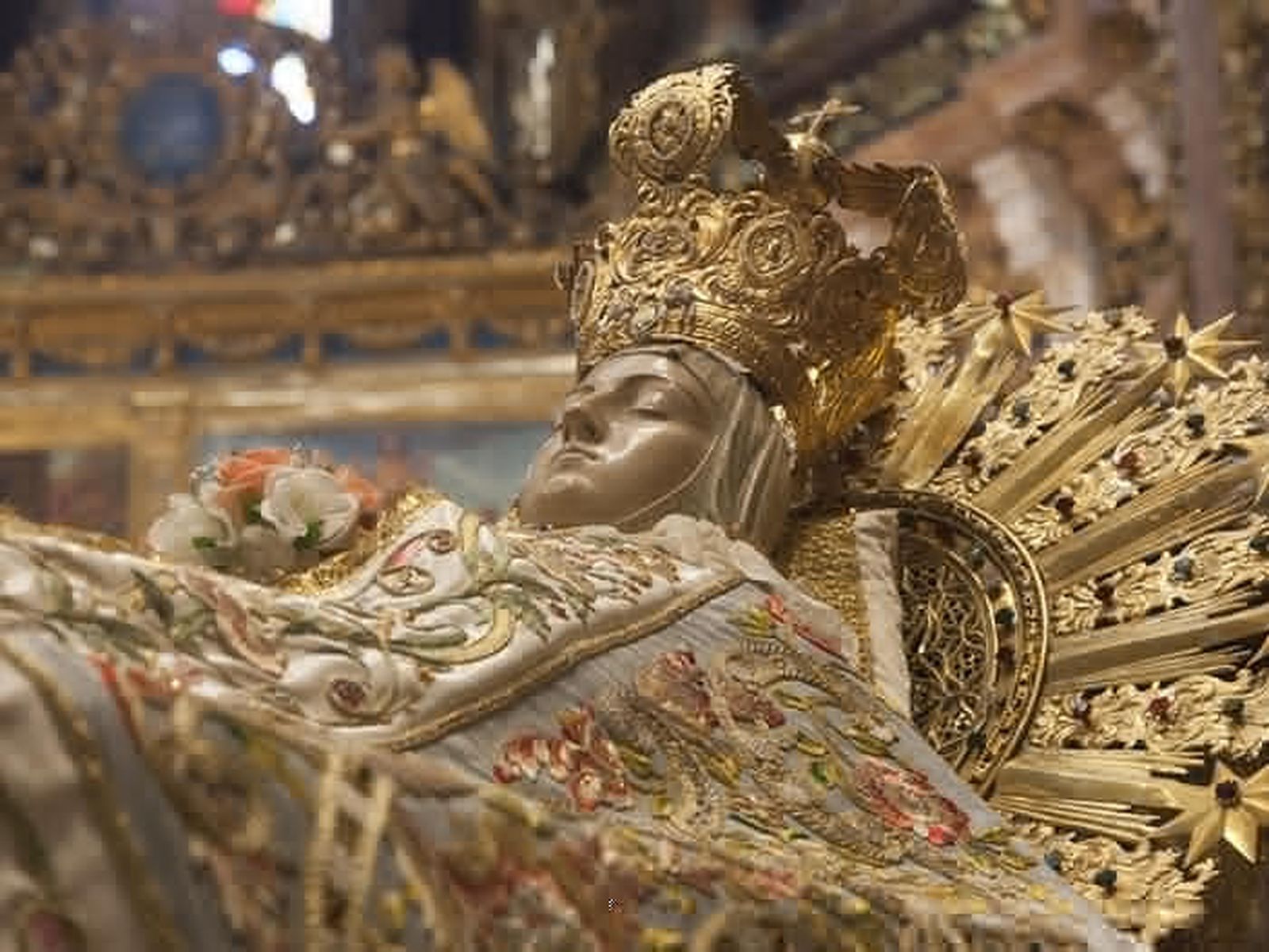 Imagen de la Virgen de la Asunción en la iglesia del Miracle, en Valencia