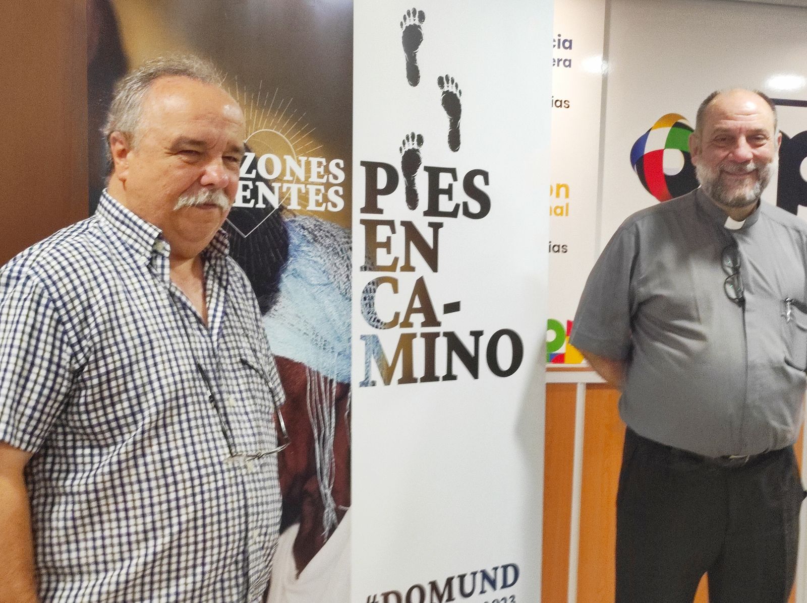 Calderón y Saturnino Pasero en la presentación del Domund 23