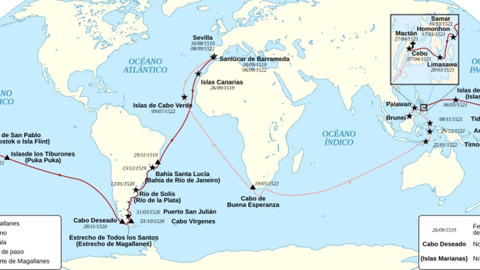 La vuelta al mundo de Magallanes y Elcano