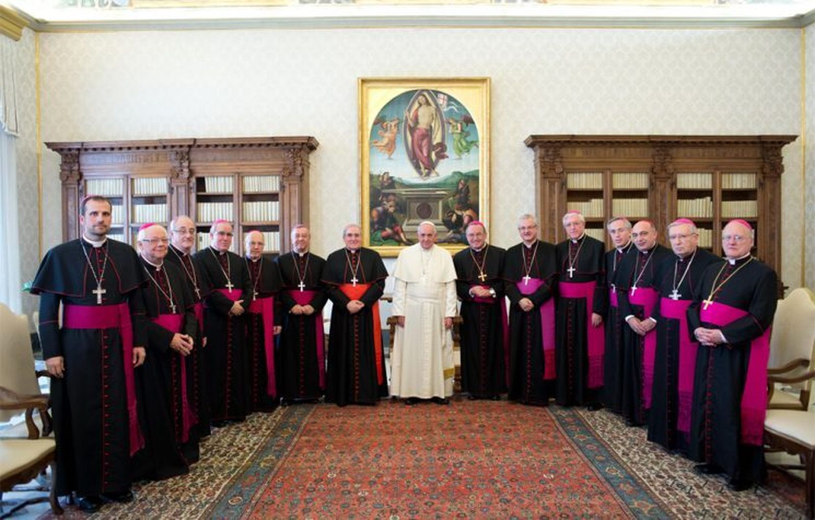 Los obispos de Cataluña, junto al papa Francisco, en 2014.