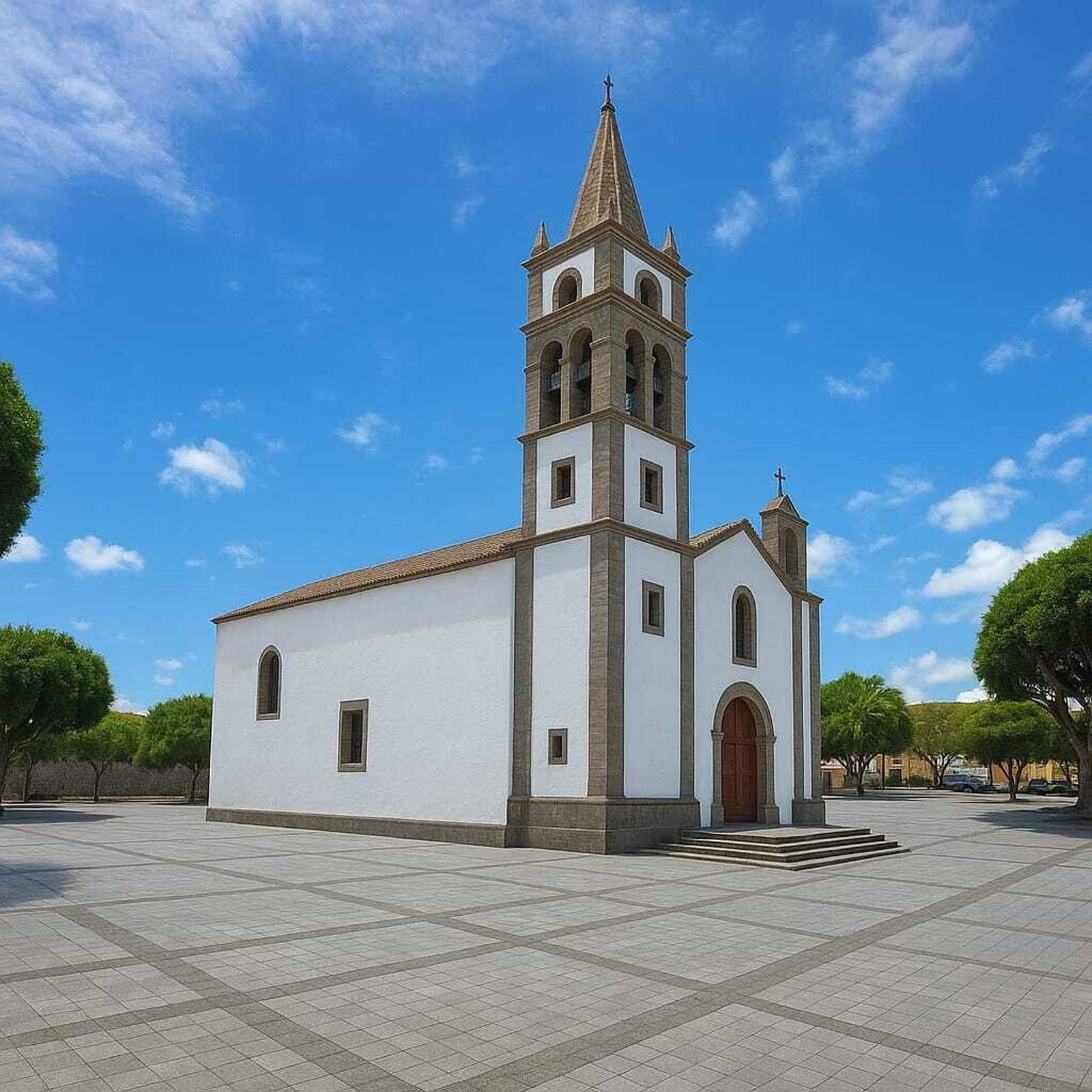 La iglesia sin la casa. Recreación con Inteligencia Artificial.