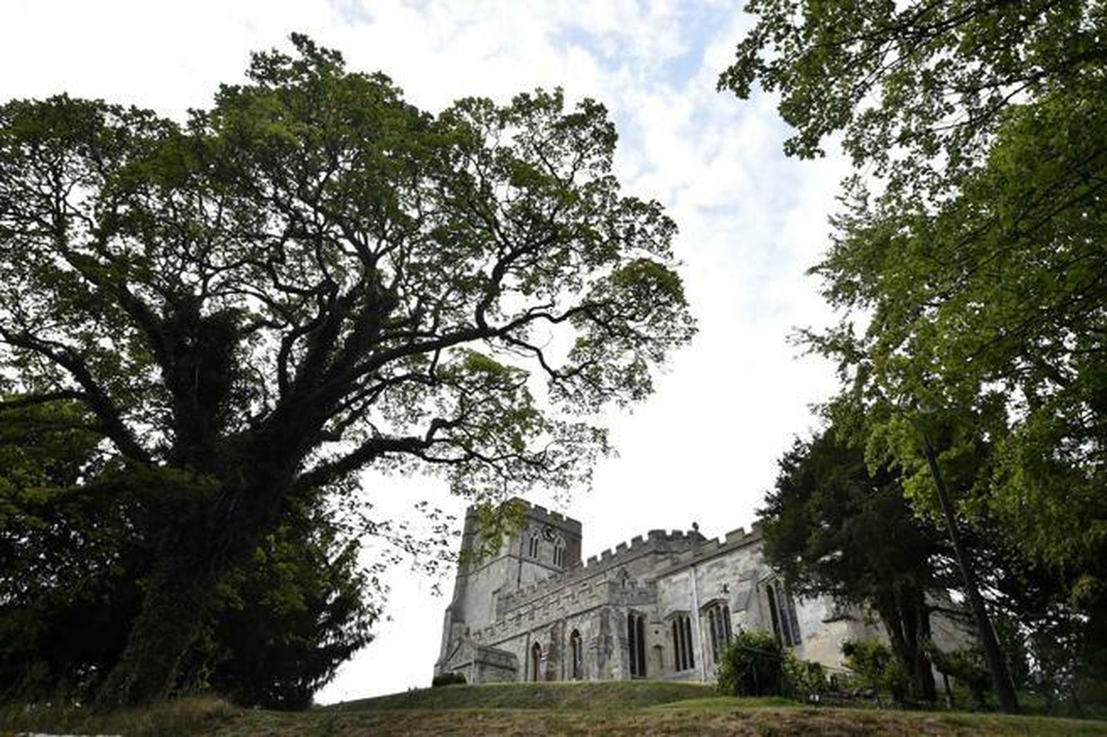 Bosque alrededor de la iglesia medieval turistificada