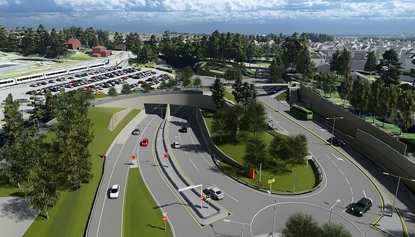 Infografía del túnel Gjønnes. Ilustración ViaNova Statens vegvesen