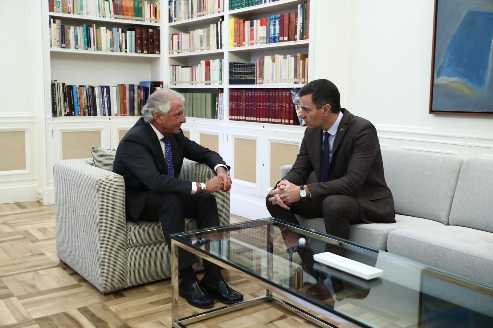Pedro Sánchez, con el presidente de la FCJE