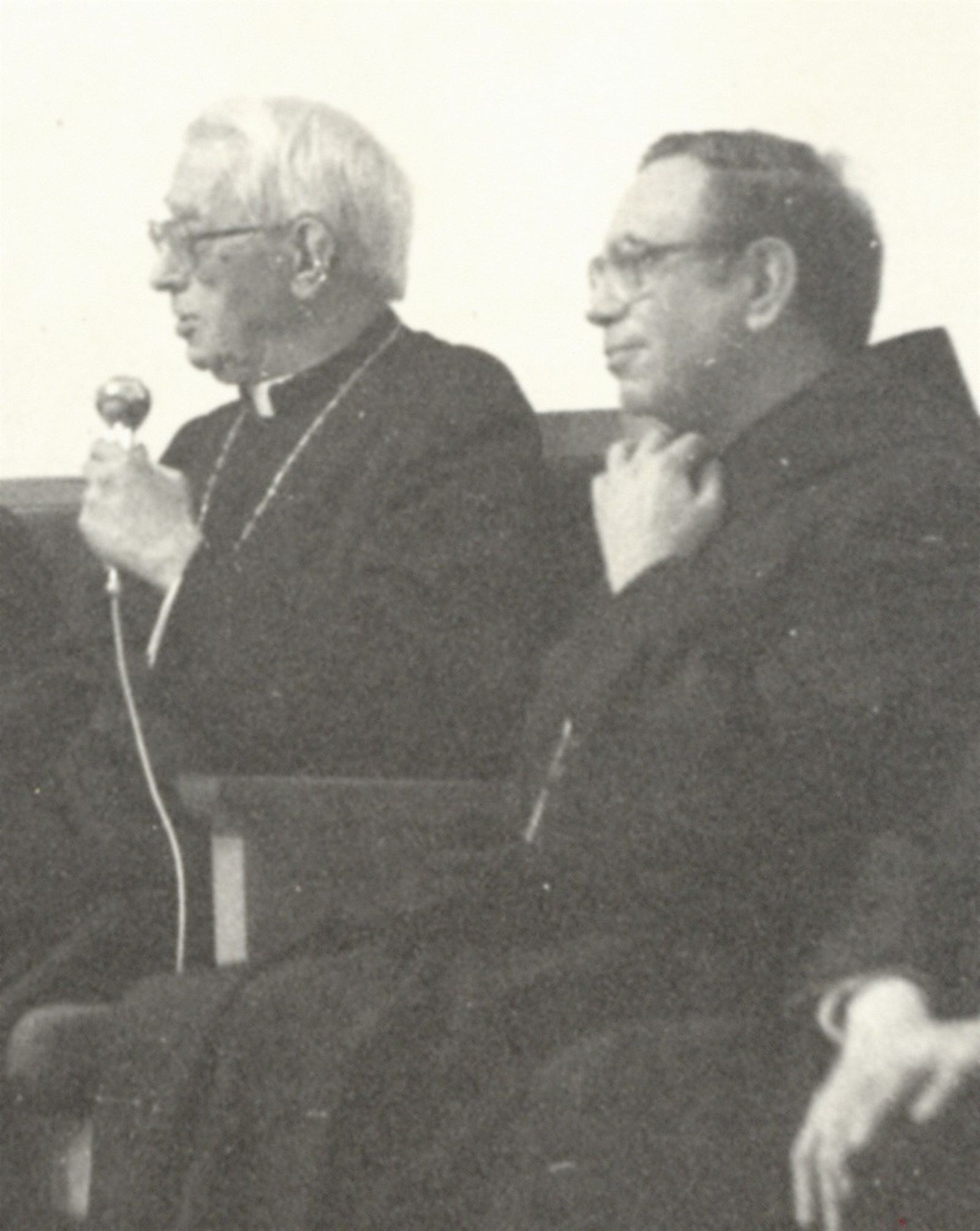 Tarancon a Montserrat, con el abad Cassià, el 1987