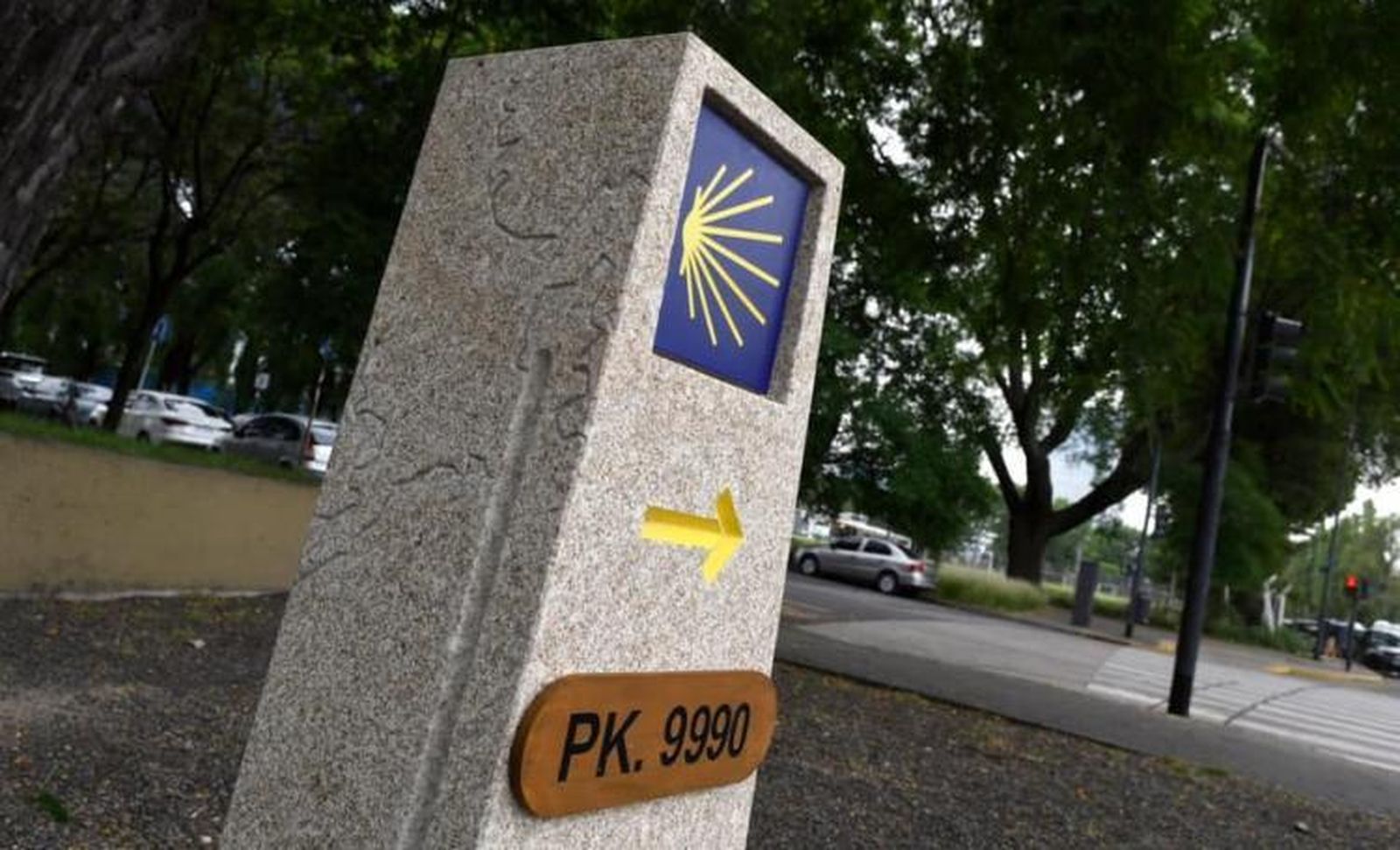 Mojón del Camino de Santiago en Buenos Aires