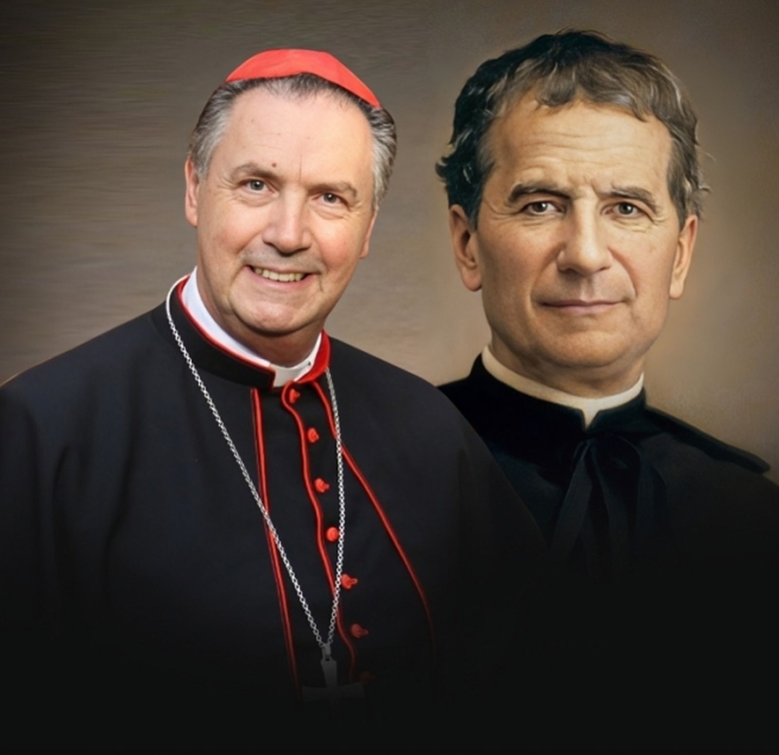El cardenal Artime ante una imagen de Don Bosco