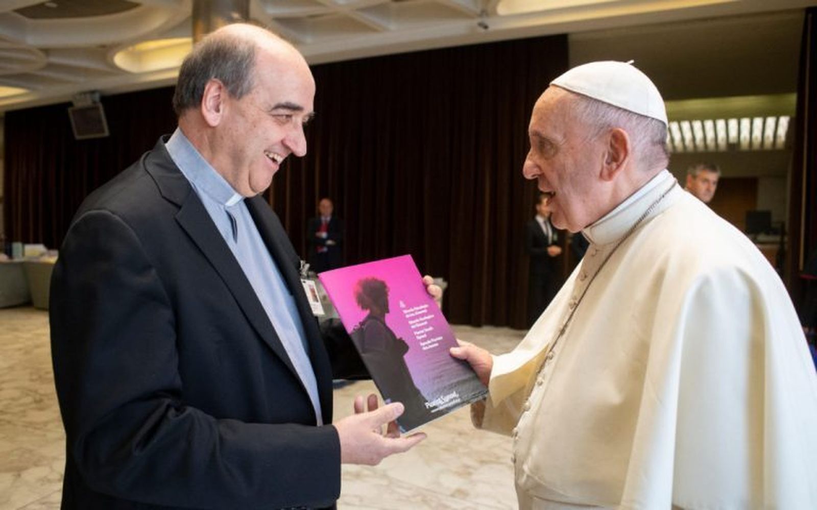 Pedro Aguado con el papa Francisco