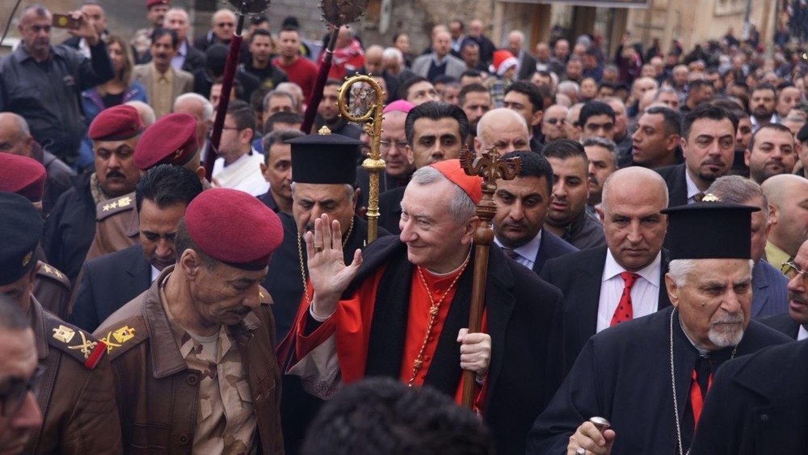 Parolin, durante su visita de 2018 a Irak