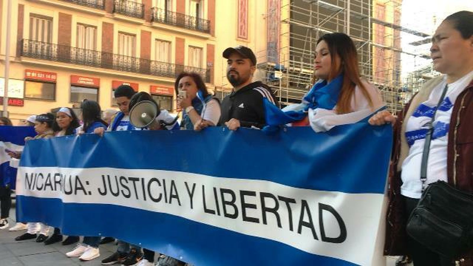 Concentración de nicaragüenses en Madrid pidiendo justicia