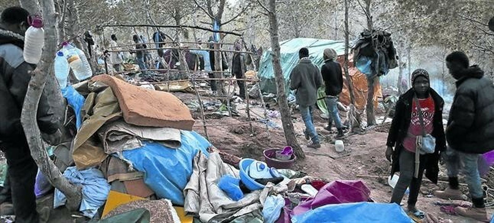 Campamento de subsaharianos en Nador