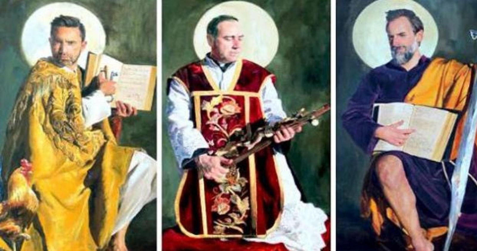 El cura del retablo der Guadix (en el centro)