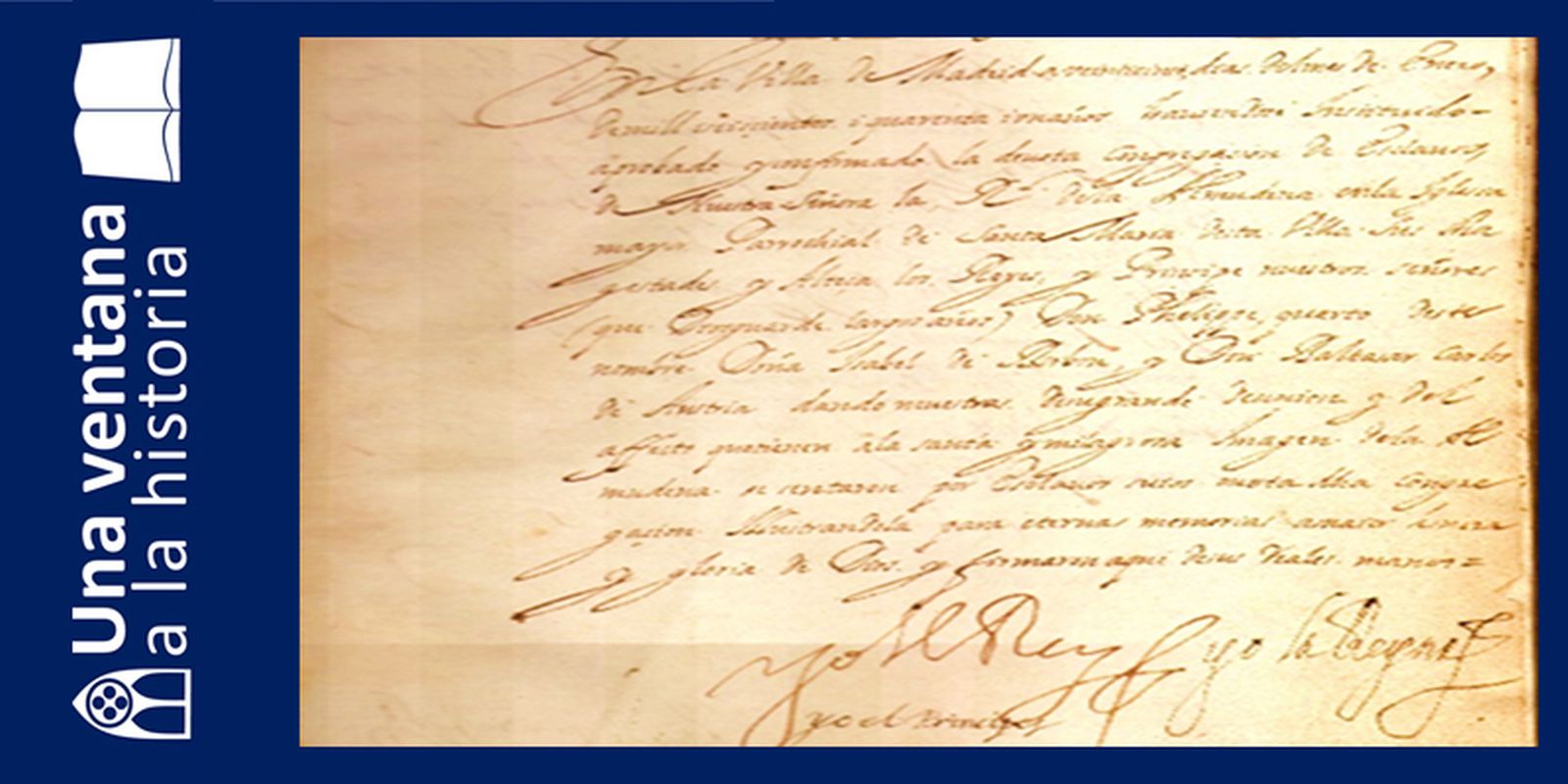 Página inicial del libro de firmas de los reyes. Museo Catedral