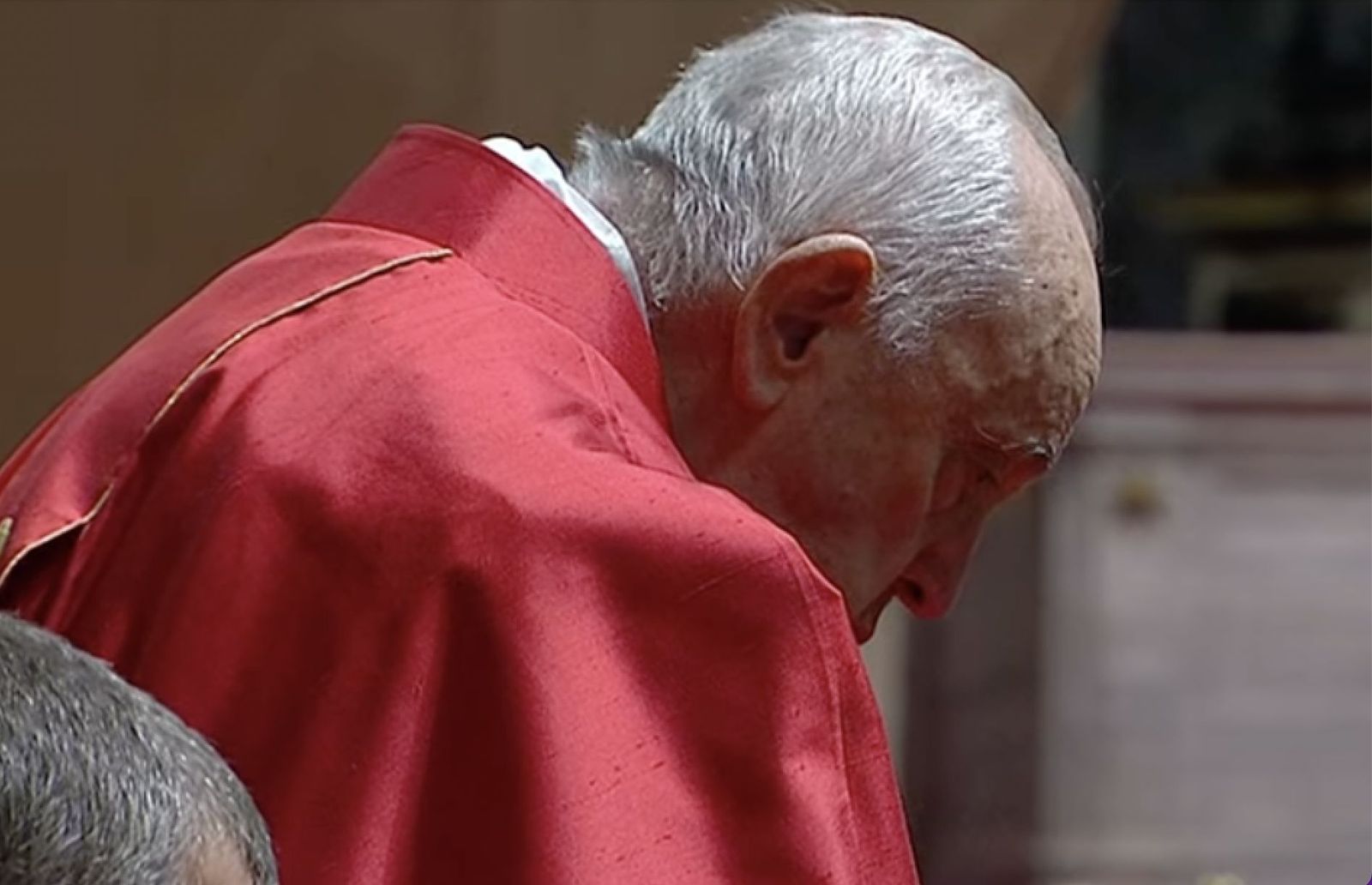 Francisco, en oración, durante la Pasión del Señor